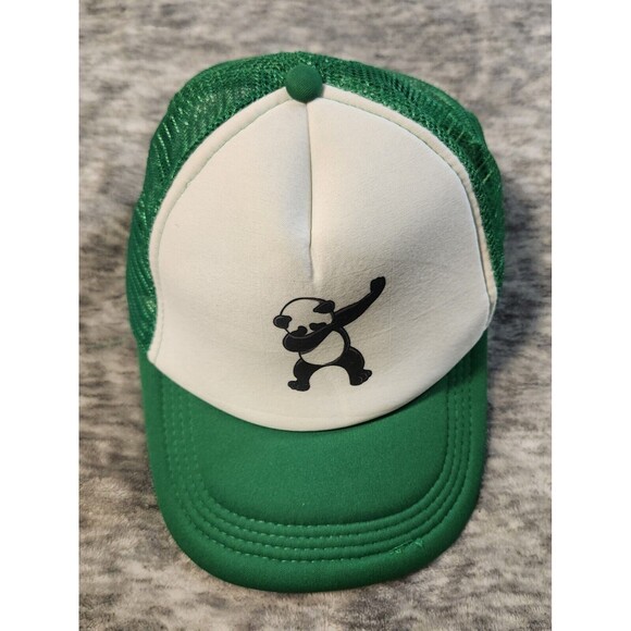 Panda Dap Trucker Hat Baseball Cap Green White O/S - Picture 1 of 5